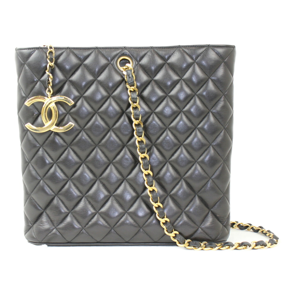 Chanel 1 Chain Tote Bag Matelasse Black